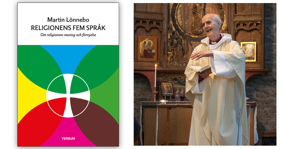 Religionens fem språk, äldre präst framför altare läser och predikar ur bibeln. | © Foto på Martin Lönnebo: Lars Rindeskog
