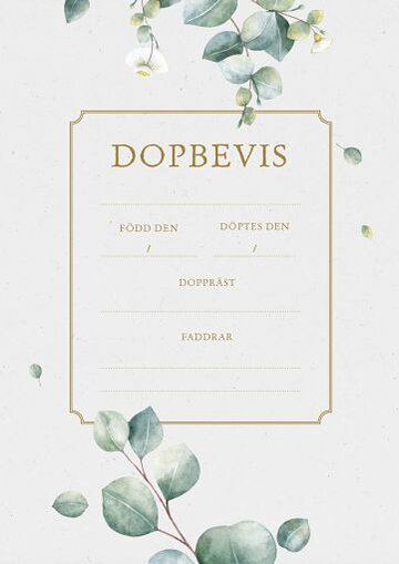 Dopbevis: Bladverk, 25-pack